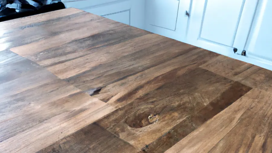 Butcher block countertop DIY guide with the materials needed, tips, and different finishing options.